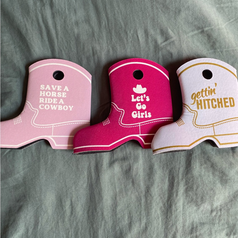Cowgirl bridal shower/bachelorette koozies